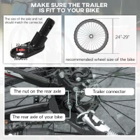HOMCOM 2 Seat Bike Trailer with 5 Point Harness, Baby Bike Stroller with Safety Flag, Reflectors, for 18+ Months, Red(m-7)