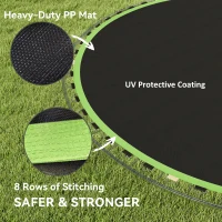 SPORTNOW Trampoline Replacement Mat with Spring Pull Tool, 54 V-Hooks, for 10ft Trampoline using 14cm Springs, Green(m-5)