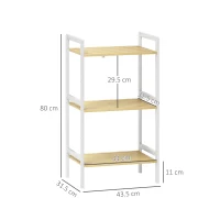 HOMCOM Three-Tier Bamboo Adjustable Shelf Storage Unit(m-3)