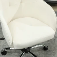 HOMCOM 46-56 cm Velvet-feel Office Chair - Cream(m-9)