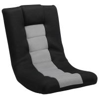 HOMCOM Floor Chair, Folding Floor Sofa with Adjustable Backrest, Wide Seat, Swivel Base, Black