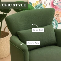 HOMCOM Corduroy Retro Accent Chair - Green(m-6)