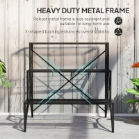 Outsunny Three-Tier Decorative Metal Plant Stand - Black(m-5)