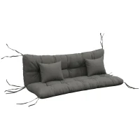 Outsunny Back and Seat Cushion Replacement with 2 Pillows, Patio Chair Cushions Set with Ties, Light Grey(m-1)