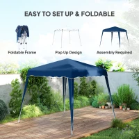 Outsunny 3 M x 3 M Base/ 2.5 M x 2.5 M Top Pop Up Gazebo, 2 Person Setup Instant with Carry Bag, Height Adjustable Slant Leg Party Tent Instant Event Shelter for Garden, Patio(m-4)