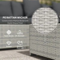 Outsunny 6 Pieces Rattan Corner Sofa Set - Mixed Grey(m-4)