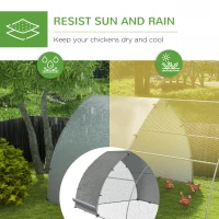 PawHut Galvanised Outdoor Chicken Coop, with Cover, for 8-12 Chickens, Hens, Ducks, Rabbits, 3 x 3.8 x 2.2m - Silver Tone(m-4)