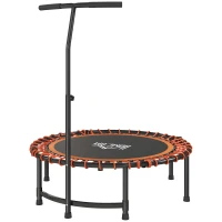 HOMCOM Mini Round Steel Frame Trampoline w/ Adjustable Handle, Orange(m-1)