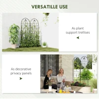 Outsunny Set of 2 Garden Trellis, Metal Fence Panels for Climbing Outdoor Plants, Flowers, 150 x 50cm(m-6)