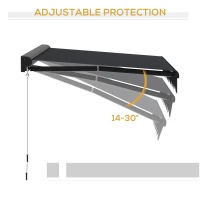 Outsunny 2 x 2.5m Electric Awning, with LED Light Strips - Grey(m-7)