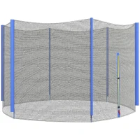 SPORTNOW 10ft Trampoline Net Replacement with 6 Plastic Pole Covers, Weather-Resistant Trampoline Netting Replacement with Zipped Entrance, Poles Not Included, Blue(m-11)