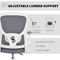 HOMCOM Draughtsman Chair, with Adjustable Lumbar - Charcoal Grey(m-4)