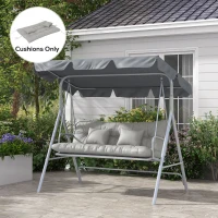 Outsunny Back and Seat Cushion Replacement with 2 Pillows, Patio Chair Cushions Set with Ties, Light Grey(m-2)