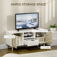 HOMCOM TV Unit Cabinet for TVs up to 50 Inches, TV Stand with Storage Cabinets and Drawer for Living Room and Bedroom, Natural(m-4)