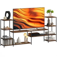 HOMCOM TV Unit for TVs up to 60 Inches, Industrial TV Stand with Storage Shelves, Entertainment Centre for Living Room, Bedroom(m-10)