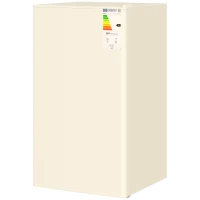 HOMCOM Under Counter Fridge, 91L Small Fridge with Chiller Box, Removable Shelf, Reversible Door, Adjustable Legs, Mini Refrigerator, Beige(m-11)