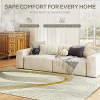 HOMCOM Modern Area Rug, Machine Washable Rug, Allergy-Friendly Floor Carpet for Living Room, Bedroom, Dining Room, Home Office, 230 x 160 cm, Cream White(m-4)