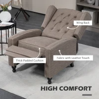 HOMCOM Chesterfield-Style Reclining Armchair - Brown(m-5)