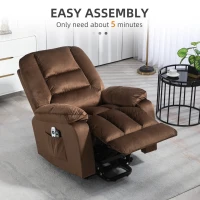 HOMCOM Leathaire Eight Massage Point Armchair, with Heat and Reclining Back - Brown(m-8)