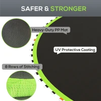 SPORTNOW Replacement Trampoline Mat with Spring Pull Tool, 72 V-Hooks, for 12ft Trampoline using 14cm Springs, Green(m-5)