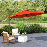 Outsunny Five-Position Overhanging Parasol - Orange(m-9)