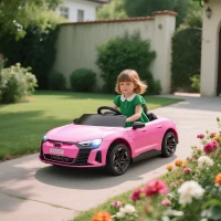 HOMCOM Audi Licensed 12V Kids Electric Ride-On, with Remote Control, Suspension System, Lights, Music, Motor - Pink(m-2)