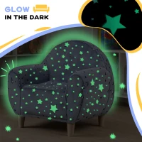 AIYAPLAY Kids Armchair, Glow in the Dark Chair with Star Design for Bedroom, Playroom, Kids Room, Grey(m-4)