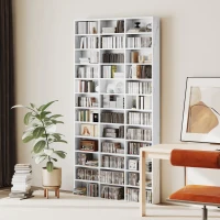 HOMCOM CD Storage Unit with Adjustable Shelves, 102 x 195 cm, Marble Effect(m-2)