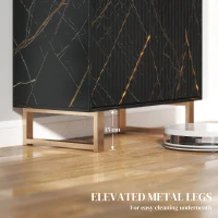 HOMCOM Elegant Storage Sideboard - Black/Gold-Tone(m-6)