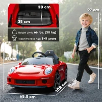 AIYAPLAY Kids Electric Car, 12V Licensed RUF GT Ride on Car with Suspension, Remote Control, Music, for 3-5 Years, Red(m-3)
