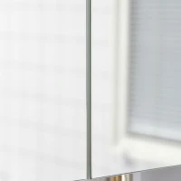kleankin Bathroom Cabinet with Mirror, Wall Mounted Bathroom Mirror Cabinet with Adjustable Shelf, 2 Doors Storage Cupboard, White(m-8)