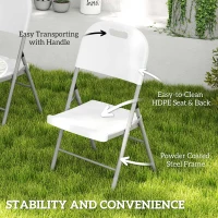 Outsunny Set of Four Foldable Outdoor Chairs - White(m-5)