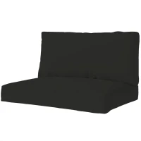 Outsunny Two Piece Seat Pallet and Back Cushions - Black(m-11)