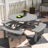 Outsunny 8-Seater Wooden Picnic Set-Fir Wood(m-9)