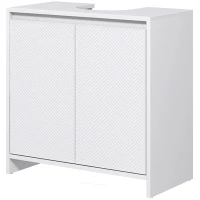 HOMCOM Under Sink Bathroom Cabinet, Freestanding Under Sink Cabinet with 2 Doors and Shelf for Basin without or with Pedestal, White(m-11)