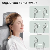 HOMCOM Multi-Adjustable Mesh Office Chair - Grey and White(m-9)