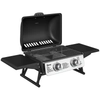 Outsunny Two-Burner Compact Gas Grill - Black(m-1)