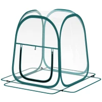 Outsunny Mini Invernadero Plegable Pop-up Invernadero de Exterior con Puerta Enrollable y Cubierta Transparente(m-11)
