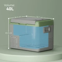 Outsunny 40L Portable Car Refrigerator - Light Green and Grey(m-3)