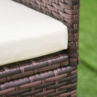 Outsunny 4 PC Rattan Chair Set, Patio Sofa Chairs Set, Cushioned Outdoor Rattan Furniture(m-9)