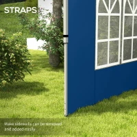 Outsunny Set of 2 Gazebo Side Panels - Blue(m-5)