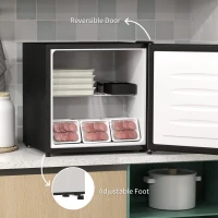 HOMCOM 35L Mini Freezer, -24℃ to -14℃ Temperature - Silver Tone(m-6)