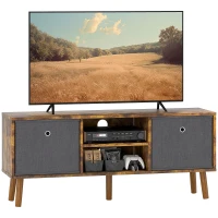 HOMCOM TV Cabinet Stand Unit for TVs up to 50'' with Foldable Drawers, Entertainment Centre for Living Room Rustic Brown(m-10)