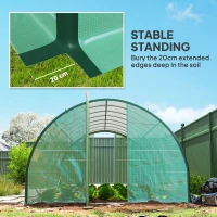 Outsunny Polyethylene Upgraded Structure Walk-in Polytunnel Greenhouse, 6 x 3 m, Green(m-8)
