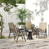 Outsunny Set of Four Folding Garden Chairs - Light Brown(m-7)