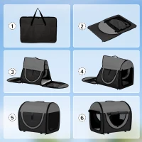 Pawhut Folding Fabric Soft Pet Crate, 46Lx36Wx41H cm - Black(m-9)