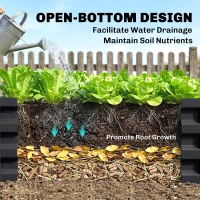Outsunny 432L Square Raised Garden Bed, Galvanised Planter Box Outdoor with Open Bottom, Metal Raised Garden Bed Kit for Vegetables, Flowers and Herbs, 120 x 120 x 30cm, Grey(m-6)