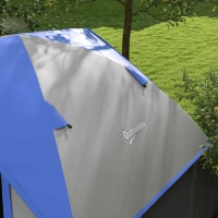 Outsunny Two Man Single Room Dome Tent, with Accessories - Dark Blue/Grey(m-9)
