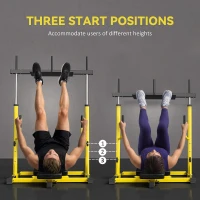 SPORTNOW Vertical Leg Press Machine with Adjustable Leg, Back and Head Positions, 1" Standard Plate Compatible, Yellow(m-5)