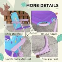 Outsunny Kids Picnic Table and Chair Set, Fairy Themed Outdoor Garden Furniture w/ Foldable Chairs, Adjustable Parasol(m-8)